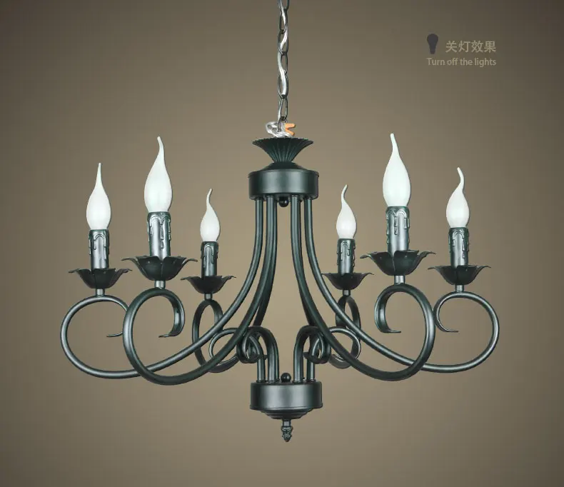 Candelabro grande de hierro, luz de vela clásica de 6 brazos para vestíbulo, comedor, color negro mate