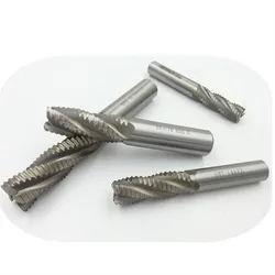 1pc 4 Flute Roughing  Milling Cutter HSS End Mill Spiral Router Bit Diameter 6mm-20mm Straight Shank CNC Tools