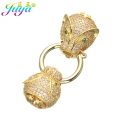 Juya DIY Jewelry Fasteners Supplies Leopard Head Dragon Block Pearls Clasps For Beadwork Pearl Crystal Bracelet Necklace Making