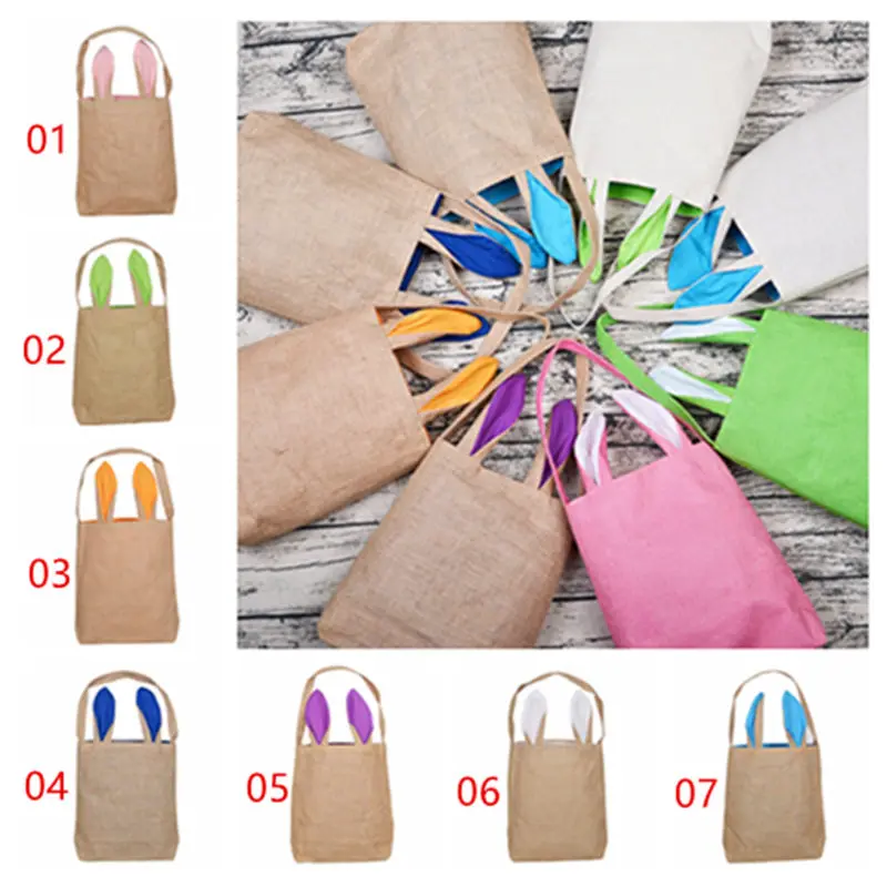 Easter Bunny Rabbit Ears Gift Bags Dual Layer Eggs Easter Gifts Shopping Carrying Bag Party Decoration F20173297