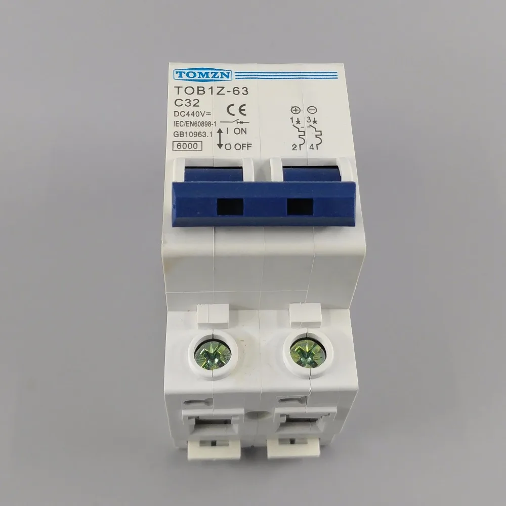2P 32A DC 440V Circuit breaker MCB C curva