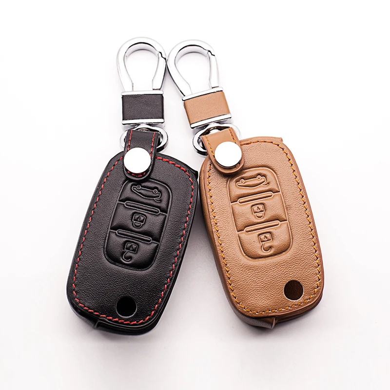 Folding Leather Car Key Case for LADA Sedan Largus Granta Kalina Vesta X-Ray X-Ray Cover Remote Key Fob Protect Set starline a91