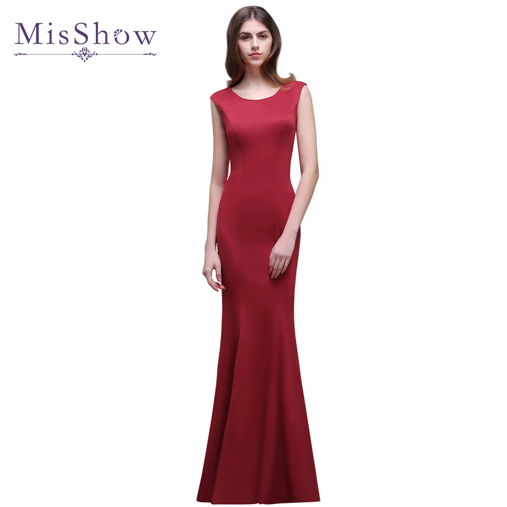 Simple Women Burgundy Mermaid Long Evening Dresses Cap Sleeve Elegant Evening Gowns Formal Party Dress robe de soiree