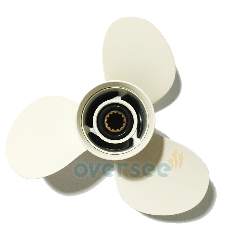 OVERSEE 663-45952-02-EL Aluminum Propeller 11-3/8x12-F Replaces For Yamaha Outboard Motor 0HP 50HP 663-45952-02-EL