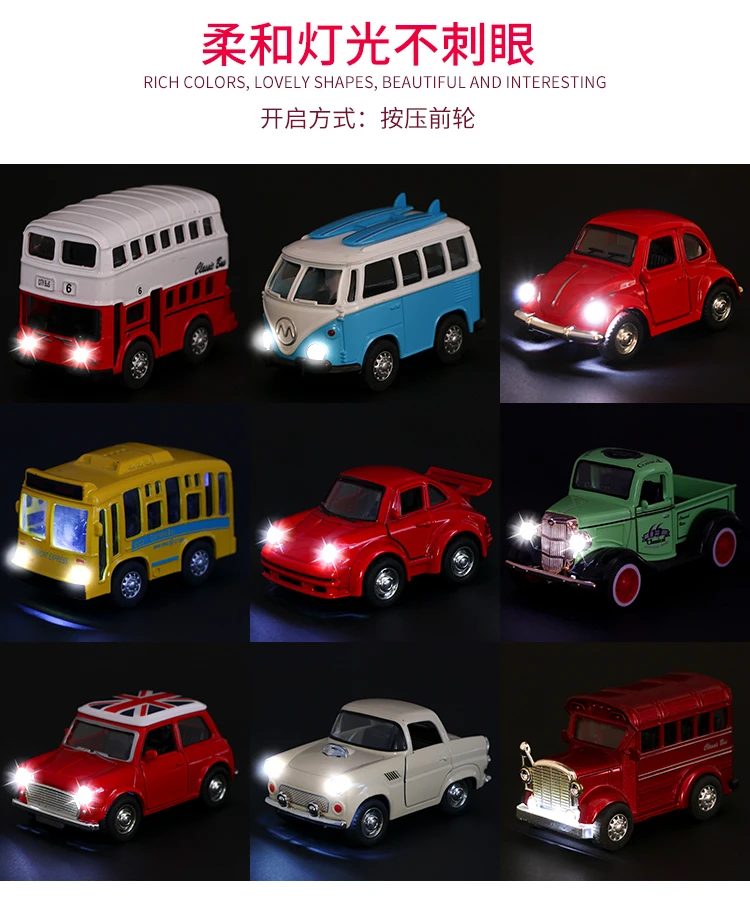 Alloy Trolley Music Light Back Force Car Inertial pull back Truck Bus Racing Toy SUV Car Vehicle toy Boy Girls Gift kids Present