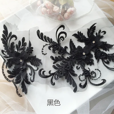 Handgefertigte Perlen 3D Hochzeitskleid-Applikation, DIY Braut-Kopfschmuck, Spitzenkragen, Stoffaufnäher, RS1780 – Detail 16