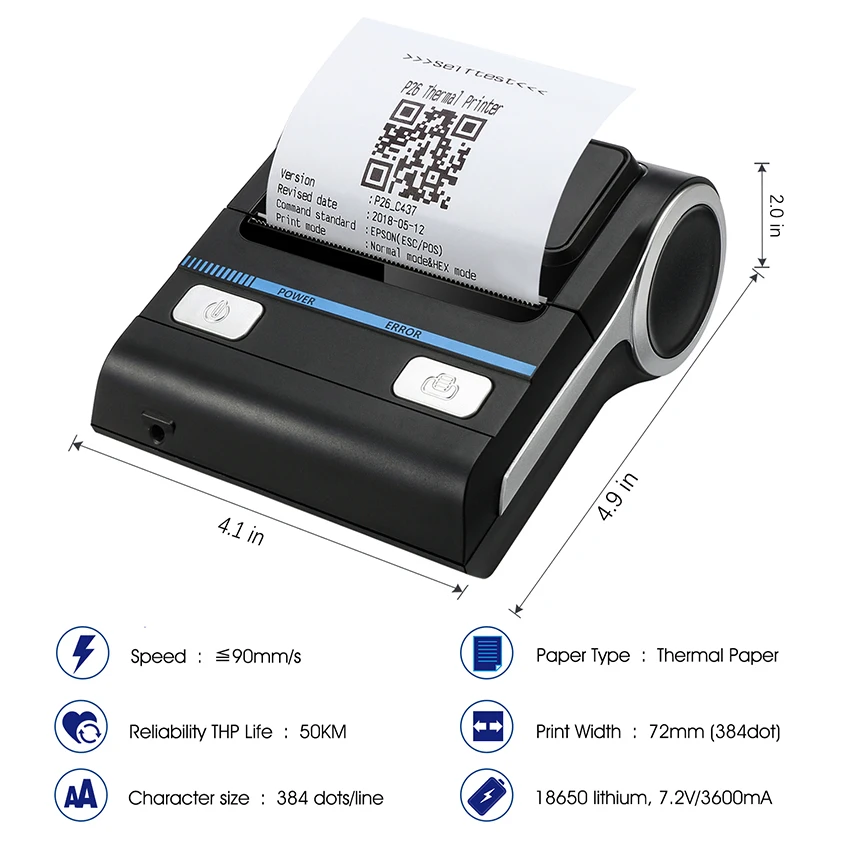 Meihengtong Printer Sublimation 80mm Bluetooth Impresora Calor Thermal Printer Receipt Wilreless 3 Inch Mobile Sublimation Blank