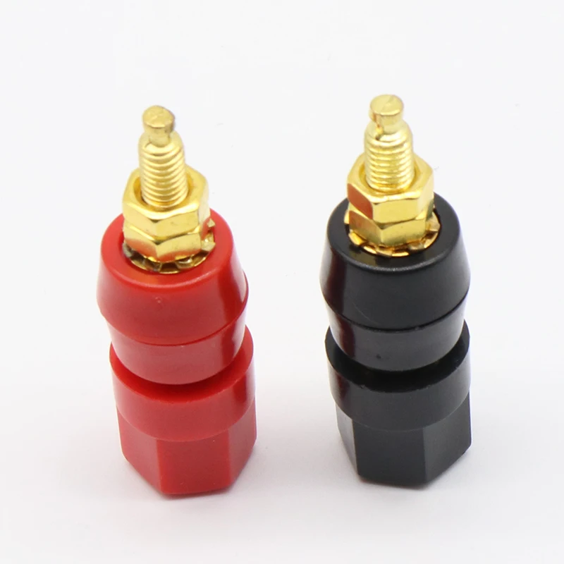 1pair(black+red) Terminals Red Black Connector Amplifier Terminal Binding Post Banana Speaker Plug Jack