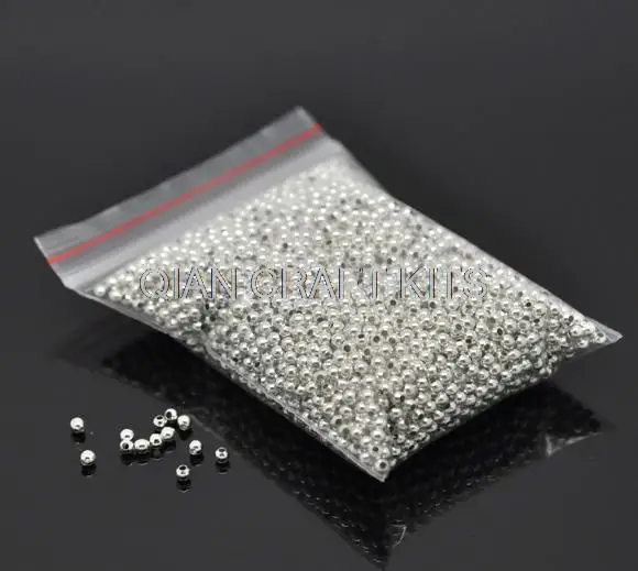 Wholesale Lots approx 5000pcs Silver Plated Smooth Round Iron Metal Spacers Beads 2mm-4mm mix size-XD0026