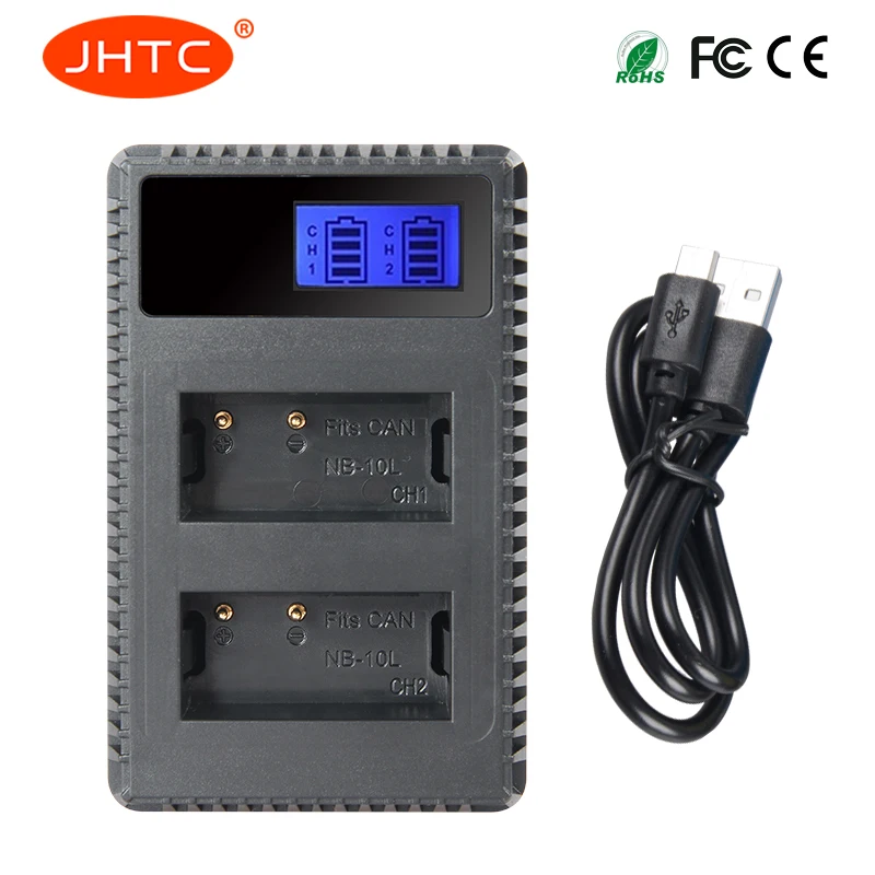 JHTC NB-10L NB 10L Battery Charger For Canon G1X G15 G16 SX50 SX40 G3X SX40HS SX50HS SX60HS NB10L Camera Charger