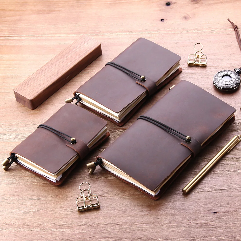 Leather Writing Journal Notebook Refillable, Pocket Vintage Leather Travel Journal Diary, Antique Handmade Travelers N