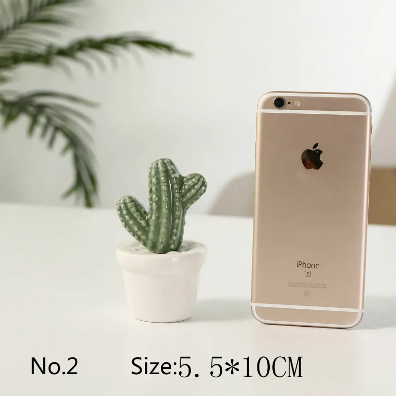 Nordic Home Furnishing jewelry ceramic Cactus glazed decoration simulation ceramic emulation Cactus Figurines crafts home decor