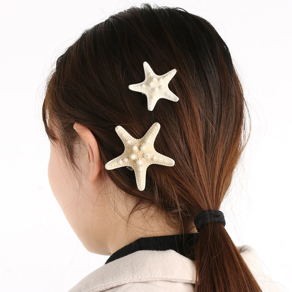 1/2 pcs Womens Girls Starfish Hairclip Elegant BEAUTY Starfish Sea Star Hair Clip Hot Hair Accessories for Grils