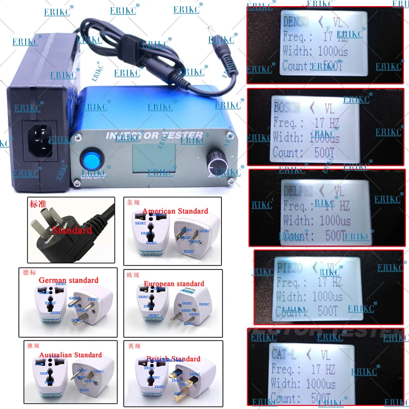 ERIKC CRI800 common rail injector test kits electromagnetic and piezoelectric injector tester