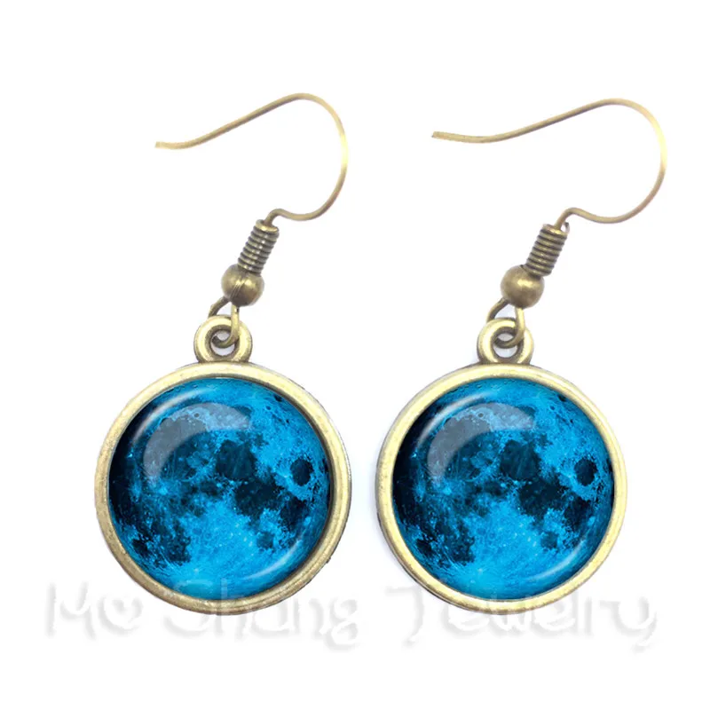 New Earth Moon Galaxy Universe 16mm Glass Cabochon  Fashion Earrings Best Gift For Her