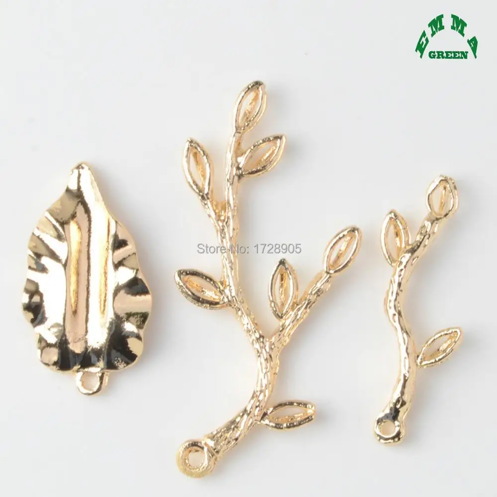 Leaf Branch Buttons Embellishment 10pcs Daisies Texture Button Buckle Faceplate DIY Hair Earring Accessories