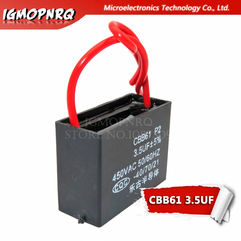 5pcs CBB61 3.5uf starting capacitance AC Fan Capacitor igmopnrq 450V CBB Motor Run Capacitor