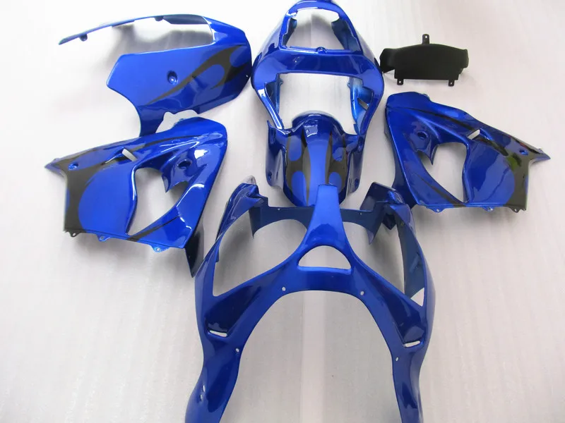 Bodywork ABS plastic fairing kit for Kawasaki ZX9R 02 03 blue black fairings set ZX9R 2002 2003 EO38