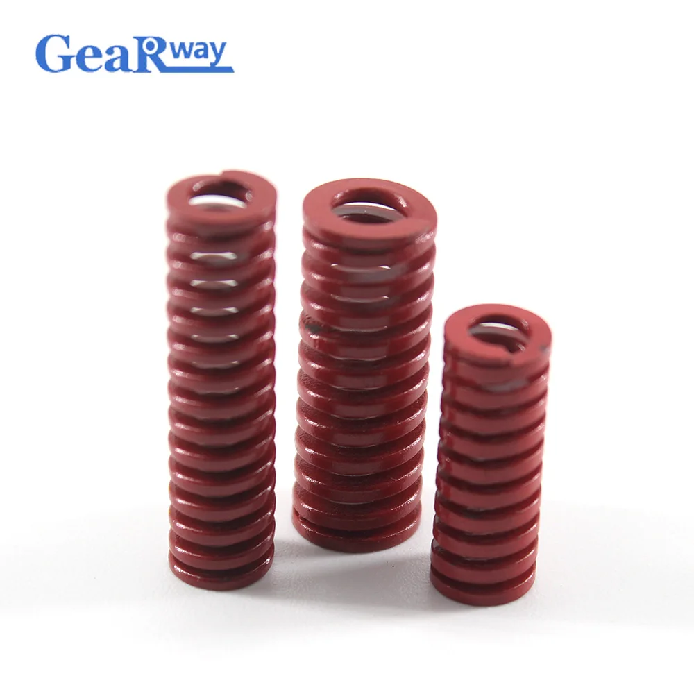 Gearway 2pcs Red Die Spring Long 38% Compression Ratio Tubular Section Mould Die Compression Spring TM16x60/16x65/16x95/16x100mm