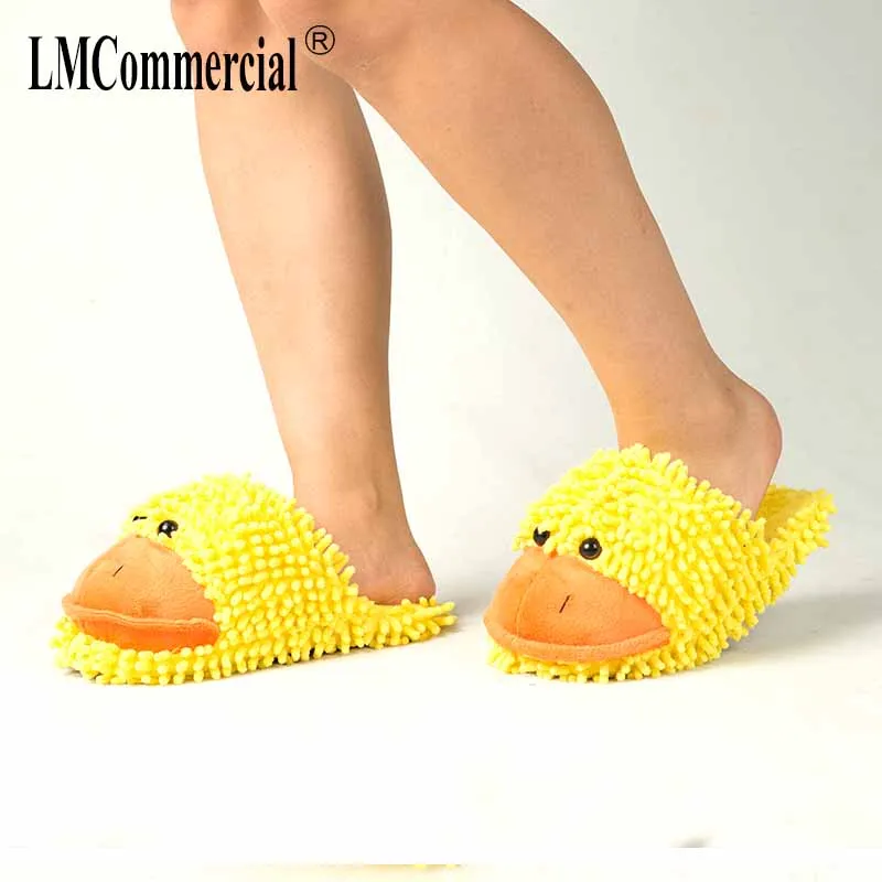 Yellow duck Lovers Warm Woman Slippers Winter Plush Home Floor Shoes House Slippers Children men women home shoes indoor