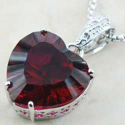 Huge Concave Cut Garnet 925 Sterling Silver Pendant TE572
