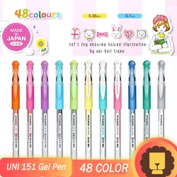 1pc Japan 0.38/0.7mm Mitsubishi Uni-Ball/ Rollerball Signo 151 Metal/ Milk Color Minimal Gel Ink Office signing Waterproof Pen