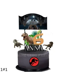 Nome personalizzato personalizzato age Jurassic world Dinosaur Cake Topper kids Birthday Party decoration Cake Topper