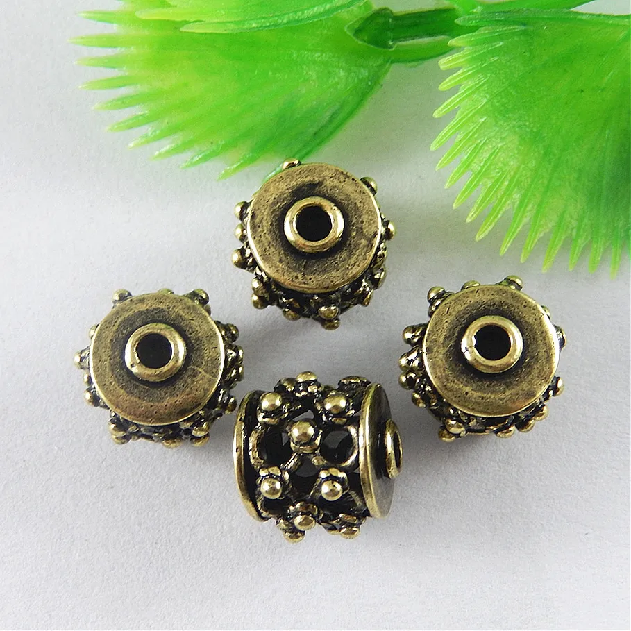 10Pieces /Pack Antique Retro Bronze Copper  Hollow Beads Jewelry Accessory 38011