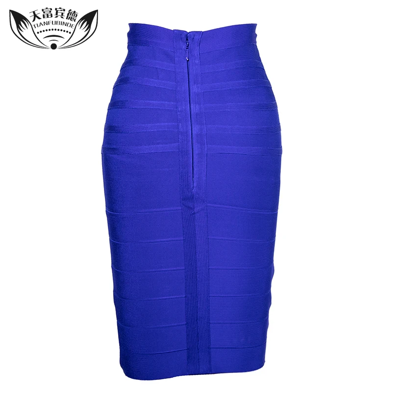 2018 New Fashion Pencil Skirts Women Sexy Bodycon Bandage Skirt Rayon Stretch Knee Length Celebrity Party Midi Skirts