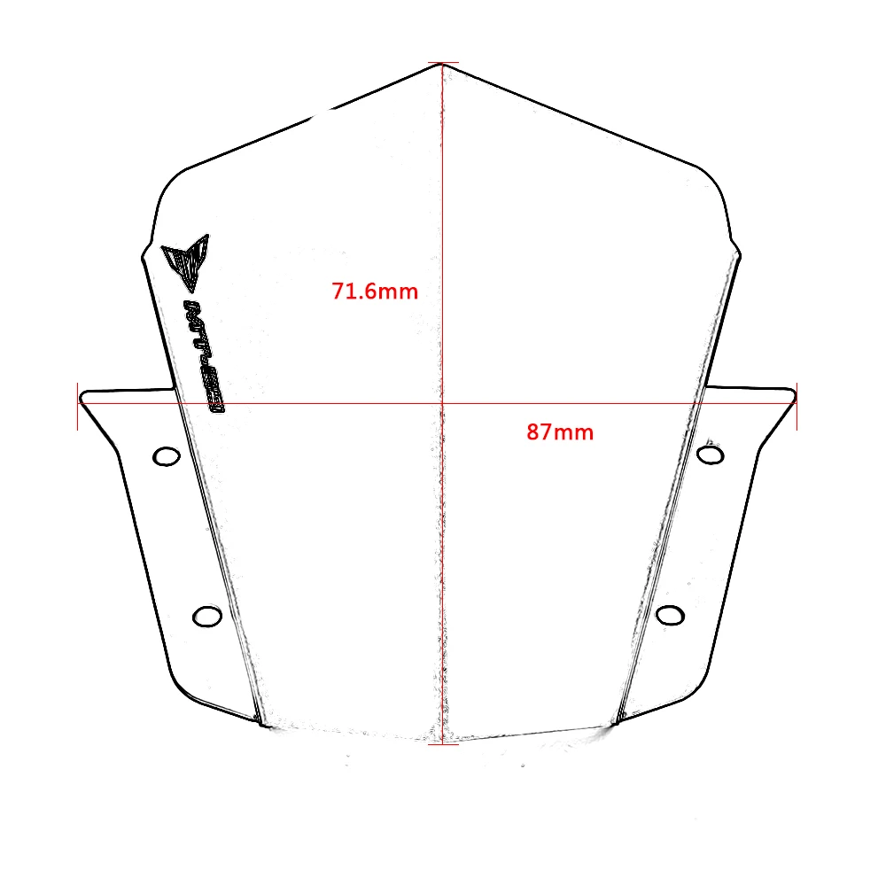 For Yamaha MT-09 MT09 2014-2017 Motorcycle Upper Headlight Top Mount Cover Panel Fairing Windshield Windscreen Wind Fit