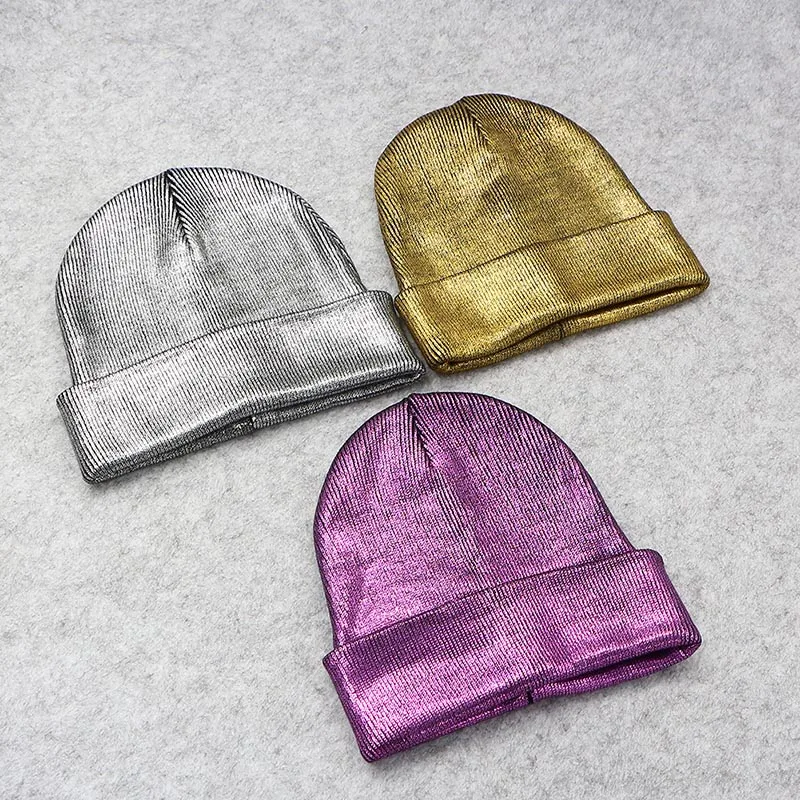 

GZHILOVINGL Metallic Unisex Acrylic Knitted Beanie Cap Hat Skullies