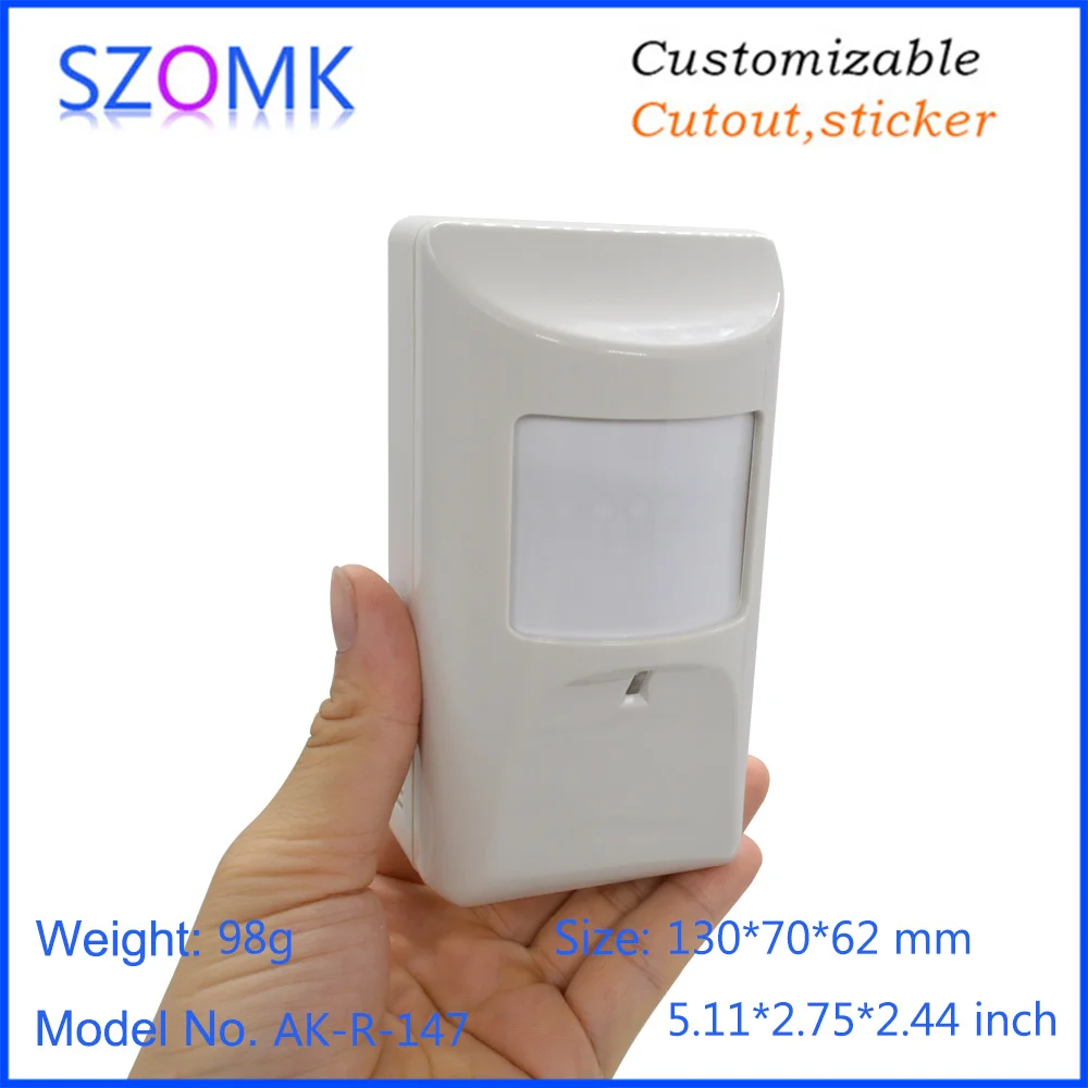 1 Piece 130*70*62mm szomk plastic box for electroincs human PIR motion sensor plastic junction box alarm home security system