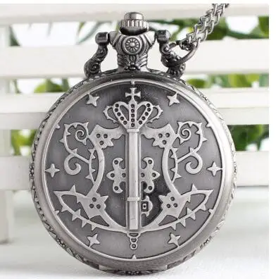 Black Butler anime necklace pocket watch and fob chain gift PO547