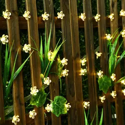 Guirnalda de luces LED con forma de flor de melocotón, iluminación Solar para exteriores, fiesta de navidad, jardín, valla, decoración de césped, 5m, 12m, 22m