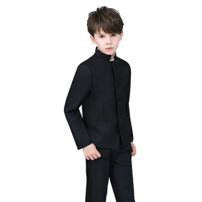 

Children Chinese Tunic Suit Kids Folk Costume Boy graduating Dance Costume Blazer Coat+pants Business performance chorus Suit