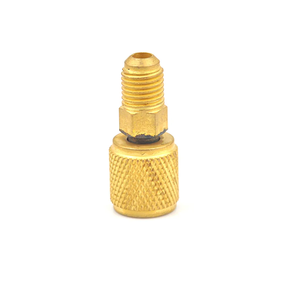 1pc adattatori per condizionatori d'aria in ottone adattatore R410a raccordo da 1/4 "maschio a 5/16" SAE femmina tubo di ricarica per pompa a vuoto
