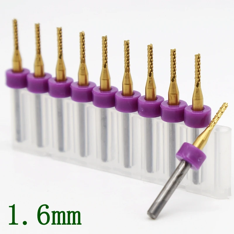 1.6mm PCB end mill 10PCS strawberry CNC router metal wood laser engraving cutting machine corn PCB drilling and milling tools