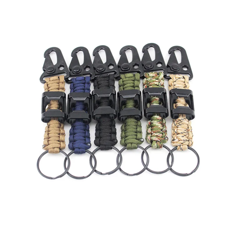 1PC 7 Core Umbrella Rope Paracord Weaving Hanging Buckle Quick Hook Keychain With Opener Outdoor  Camping  Equipment Tool