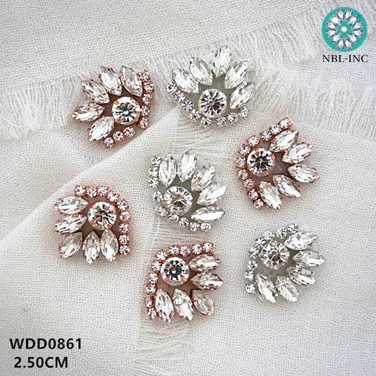 (100pcs) Wholesale hand beaded crystal rhinestone applique iron on for dresses hair accessories WDD0861