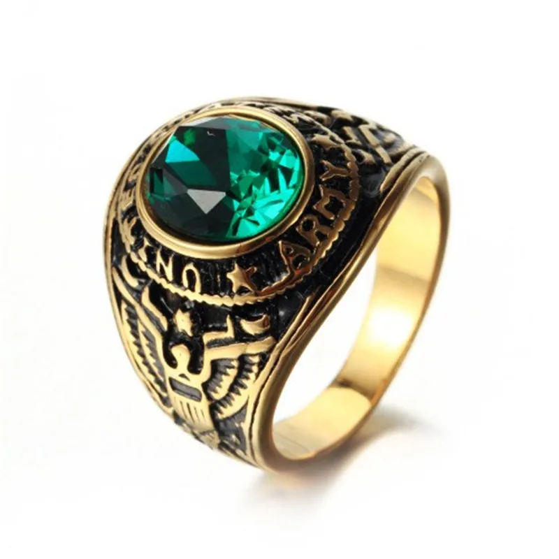 Golden Casting titanium steel ring The memorial Ring United States Army Ring
