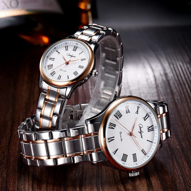 

Men's and women's calendar quartz watch waterproof Arabic digital steel watchband lady watches