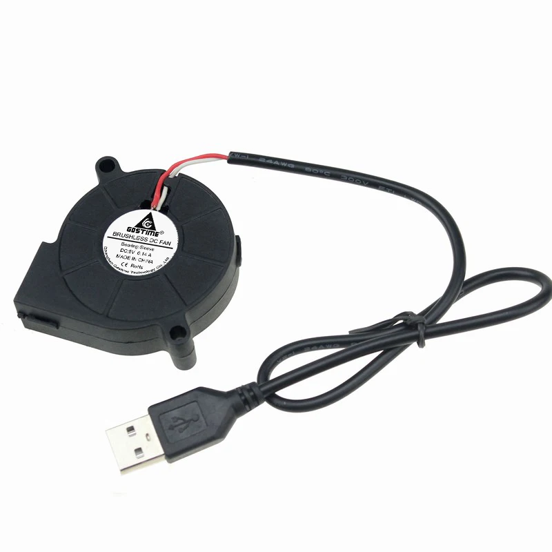 

5pcs/lot Gdstime DC 5015S 5V USB 50MM x 15MM Turbine Brushless Cooling Centrifugal Blower Fan