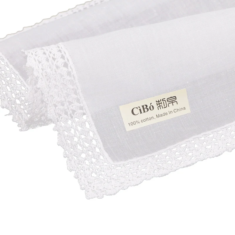 S001: 100% cotton hand crochet lace  blank handkerchiefs/hankies 120 pieces/lot for women/ladies wedding gift