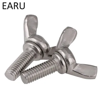 304 Stainless Steel DIN316 Standard Butterfly Ingot Claw Hand Screw Bolt Machine M6*10/12/16/20-55  mm F