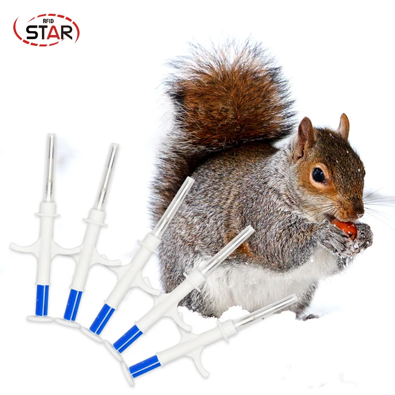 20pcs/lot rfid animal Syringe 2*12mm animal microchip syringe 134.2KHz pet syringes ISO animal Chip EM4305 syringe for animals