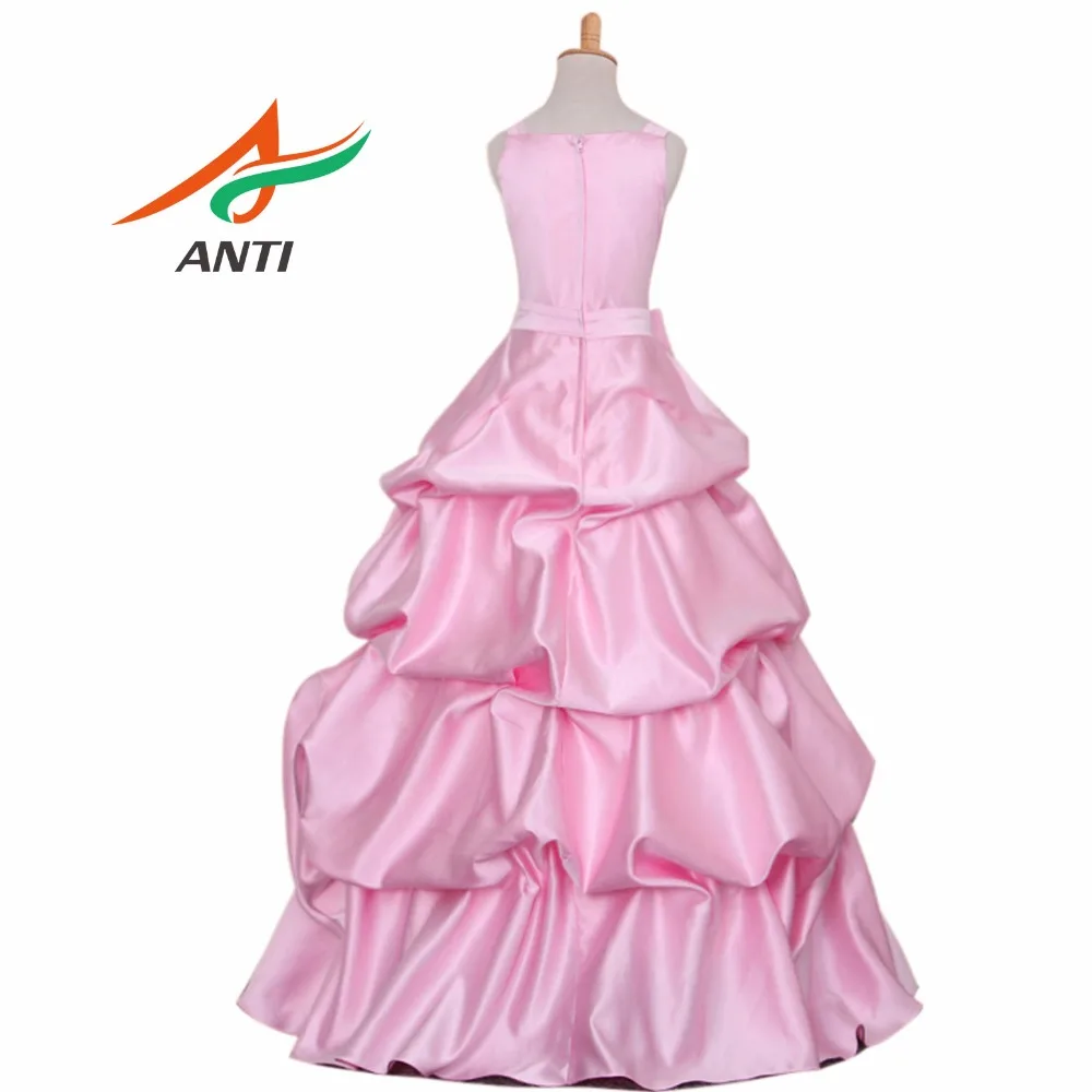 ANTI Brand New Flower Girl Dresses Pink Real Party Pageant Communion Dress Little Girls Kids Children Dress for Wedding