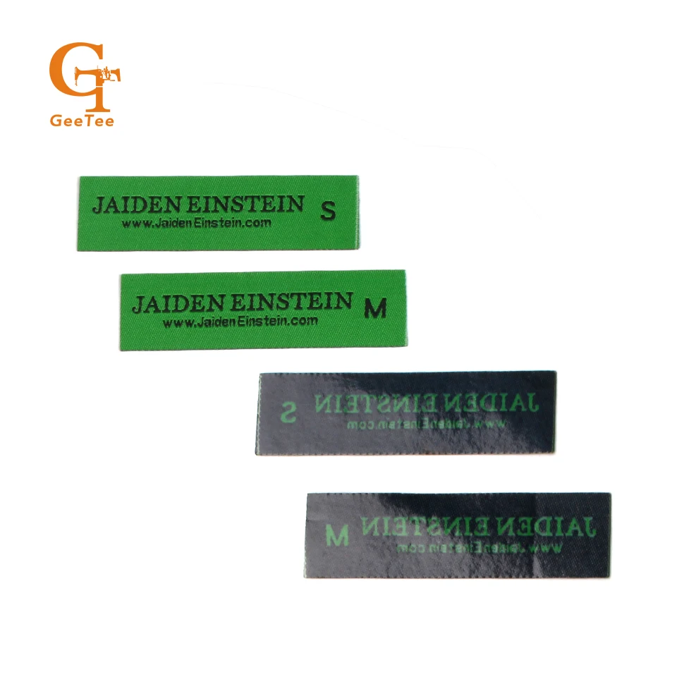 

Customized iron on clothing woven labels with brand logo, hot melt glue heating adhesive labels/tags