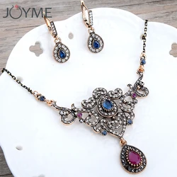 Vintage Wedding Jewelry Sets for Women Bib Necklace Earring Set Collar Brides African Chain Choker Flower Ethnic Necklaces