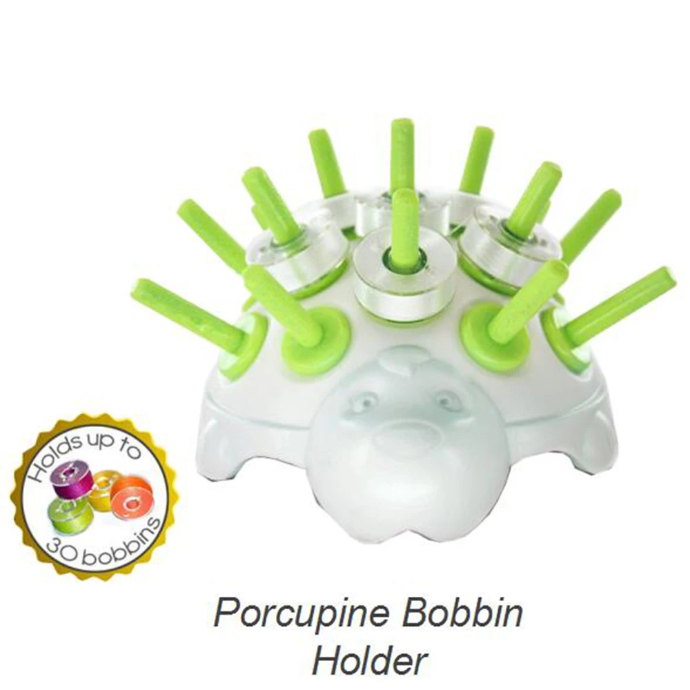 Sew Tech Porcupine Bobbin Holder Holds Up To 30 Bobbins Green Embroidery Floss Craft Thread Cross Stitch Storage Holder