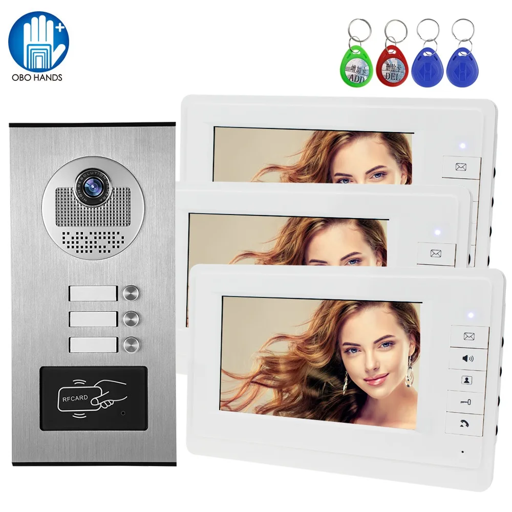 RFID Video Doorbell Intercom System, Wired 7 \